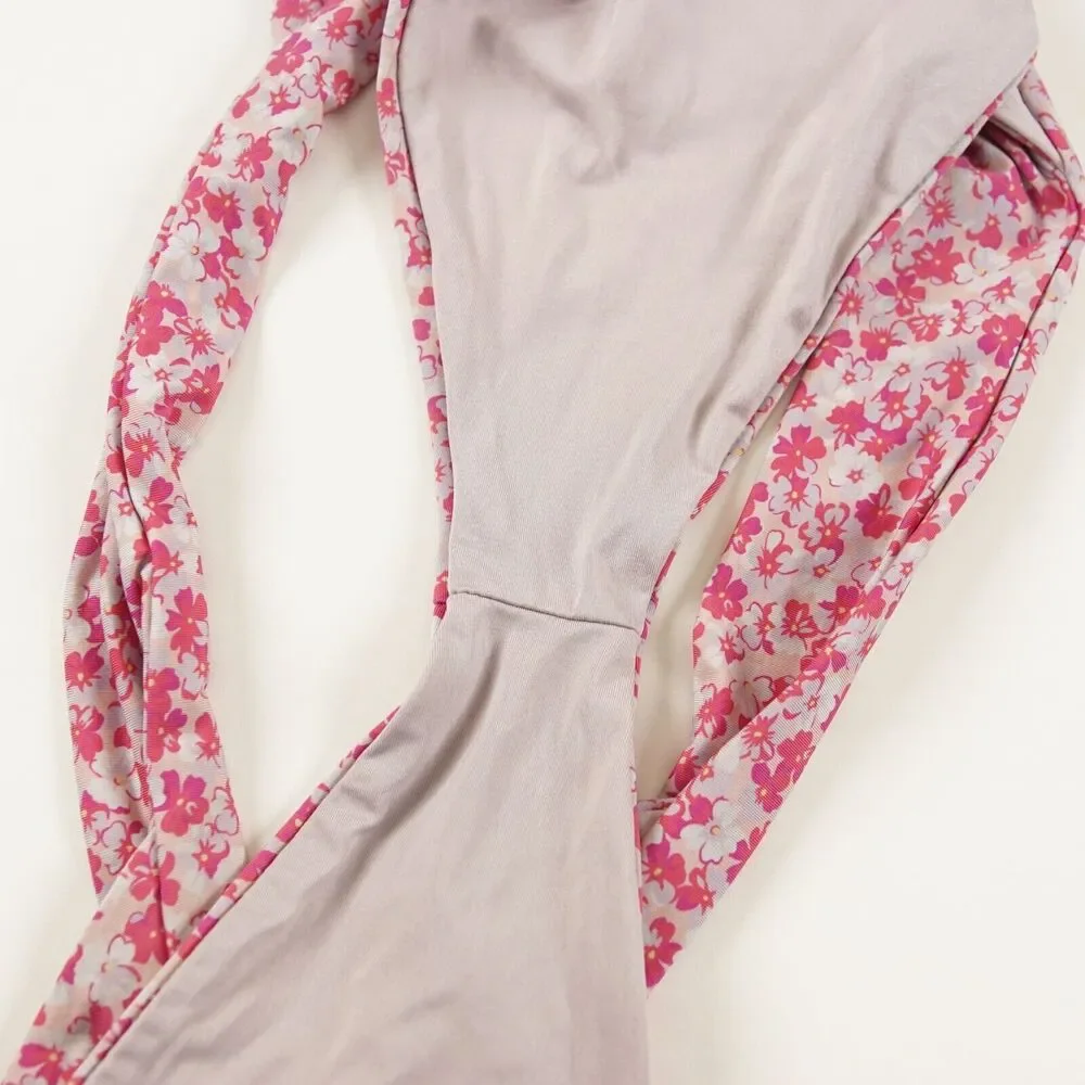 Frankie's Bikinis Nick Cheeky Delia Pink Floral Print Swim Bottoms Womens Sz XL